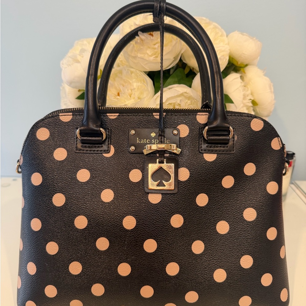 Kate Spade Black and cream Dot Satchel